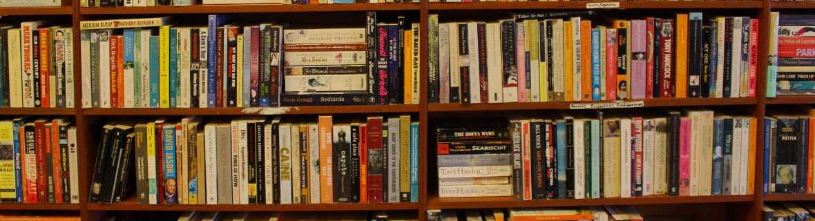 Crowded bookshelf