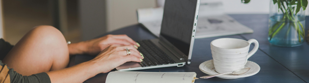 Computer with coffee. Photo credit: Pexels